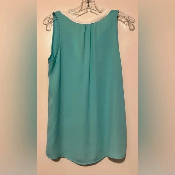 Karlie turquoise sheer sleeveless tank size S - Picture 3 of 6